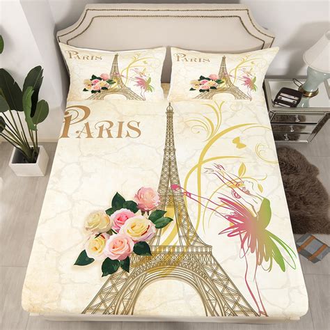 eiffel tower bed sheets|eiffel tower bedding full.